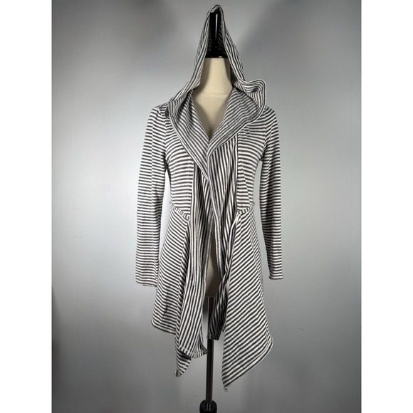 Max Studio Sweaters - Max Studio Weekend Striped‎ Hooded Cardigan M Beachy Nautical Coastal Boho Wrap